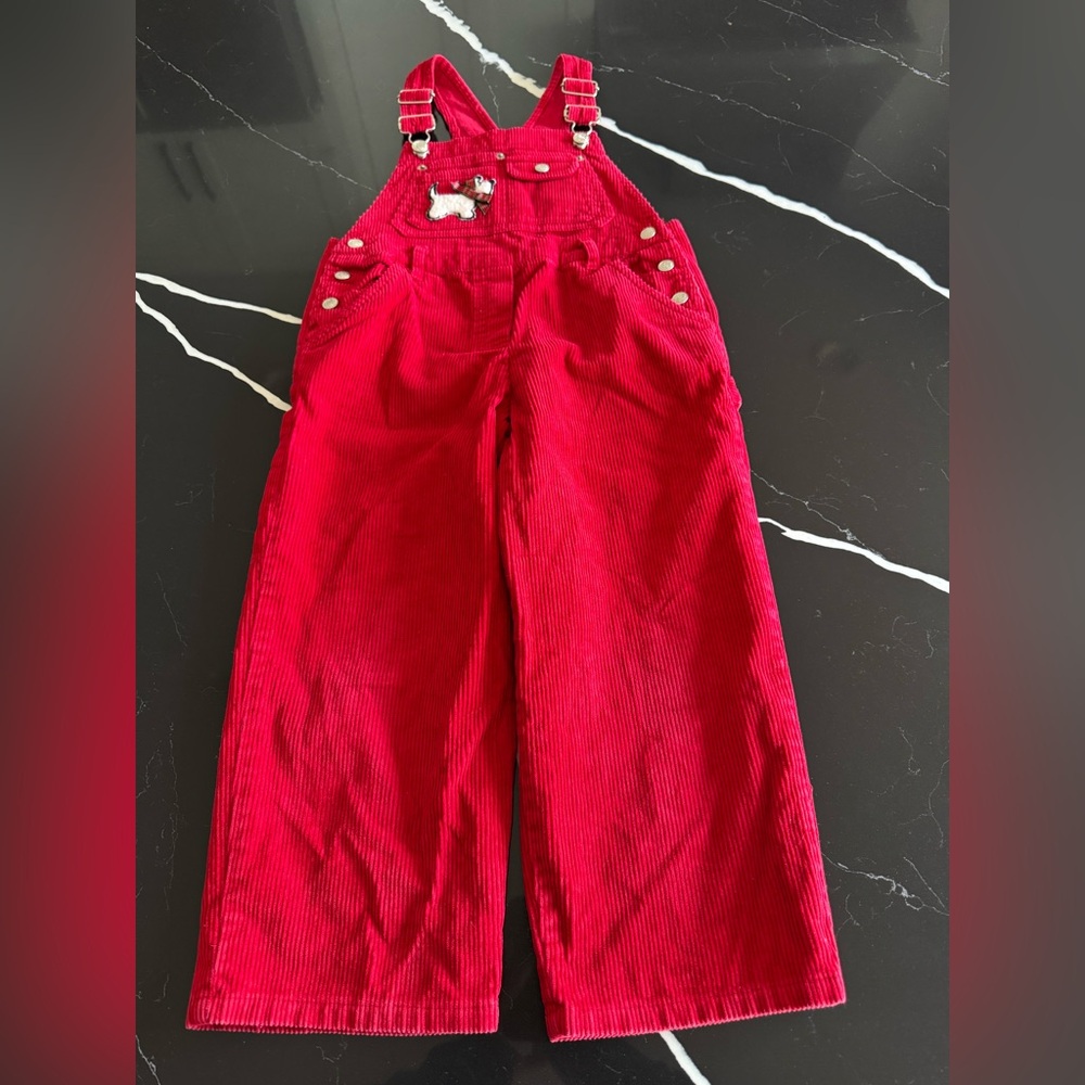 Vintage Red Corduroy Kids‎ Overalls
